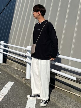 「JUNRED（ジュンレッド）のアイテム（バッグ）」を使った、BABAさん（メンズ・177cm）の秋コーディネート