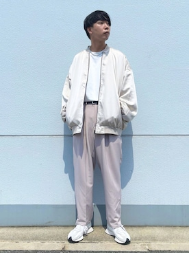 「JUNRED（ジュンレッド）のアイテム（MA-1）」を使った、BABAさん（メンズ・177cm）の秋コーディネート