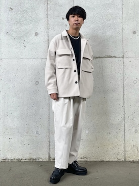 「JUNRED（ジュンレッド）のアイテム（チノパンツ）」を使った、BABAさん（メンズ・177cm）の秋コーディネート