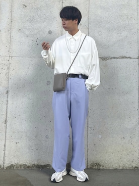 「JUNRED（ジュンレッド）のアイテム（ショルダーバッグ）」を使った、BABAさん（メンズ・177cm）の夏コーディネート