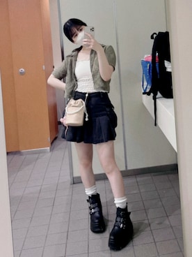 「WC（ダブル シー）のアイテム（キャミソール）」を使った、愛ゆえにさん（レディース・154cm）の夏コーディネート
