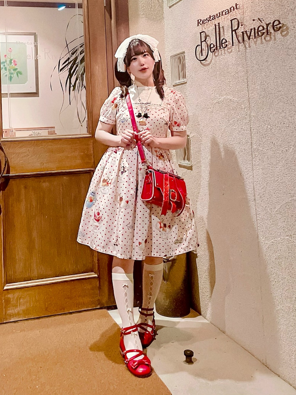 fraisier ファッション Emily Temple cute ドットりぼんワンピース