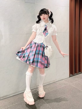「HEIHEI（ヘイヘイ）のアイテム」を使った、ゆえにさん（レディース・154cm）の夏コーディネート
