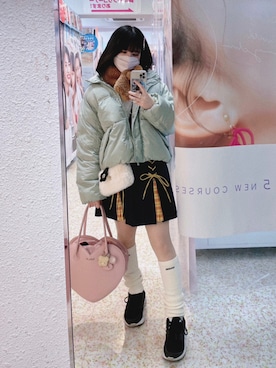 「Candy Stripper」｜「アイテム（ダウンジャケット/コート）」を使った、愛ゆえにさん（レディース・154cm）の冬コーディネート