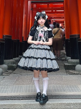 「アイテム（ヘアアクセサリー）」を使った、愛ゆえにさん（レディース・154cm）の秋コーディネート