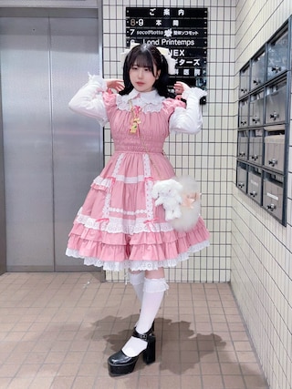 【韓嬢】宝石の王冠（ジュエルクラウン）ロリィタドレス ピンク 2点 甘ロリ fit=scale-down,w=1200