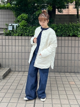 「Pyrenex（ピレネックス）のアイテム」を使った、うっちーさん（レディース・157cm）の秋コーディネート