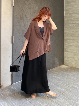 「夏」｜「アイテム（ジャケット/アウター）」を使った、うっちーさん（レディース・157cm）の夏コーディネート