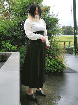 「AMERI」｜「アイテム（パンプス）」を使った、茶みこさん（レディース・165cm）の秋コーディネート