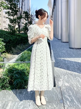 「花柄ワンピース」｜WILLSELECTIONさん（レディース・161cm）の夏コーディネート