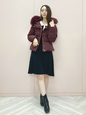 「アイテム（ダウンジャケット/コート、レッド系）」を使った、WILLSELECTIONさん（レディース・161cm）の秋コーディネート