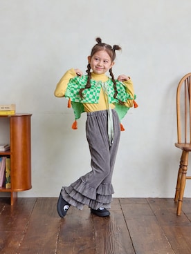 「アイテム（付け襟）」を使った、MARKEY'Sさん（キッズ・110cm）の秋コーディネート