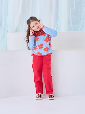 「アイテム（付け襟）」を使った、MARKEY'Sさん（キッズ・110cm）の秋コーディネート