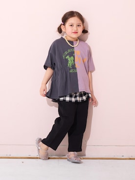 「アイテム（付け襟）」を使った、MARKEY'Sさん（キッズ・110cm）の夏コーディネート