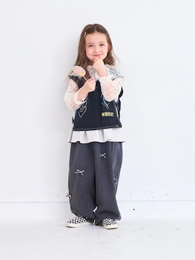 「アイテム（チュニック）」を使った、MARKEY'Sさん（キッズ・110cm）の夏コーディネート