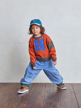 「アイテム（ニット/セーター）」を使った、MARKEY'Sさん（キッズ・110cm）の秋コーディネート