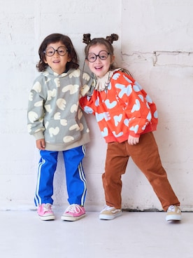 「アイテム（付け襟）」を使った、MARKEY'Sさん（キッズ・110cm）の冬コーディネート