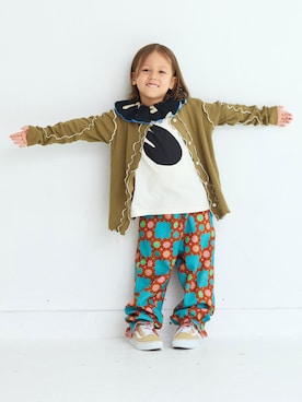 「アイテム（付け襟）」を使った、MARKEY'Sさん（キッズ・110cm）の秋コーディネート