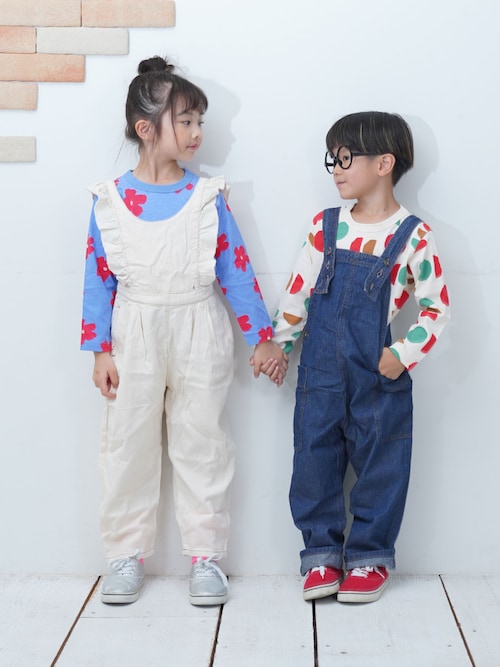 COTTON from U.S.A】デニム3wayフリルサロペット（サロペット