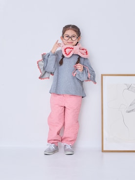 「アイテム（ネックウォーマー/スヌード）」を使った、MARKEY'Sさん（キッズ・110cm）の秋コーディネート