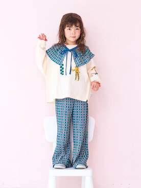 「アイテム（付け襟）」を使った、MARKEY'Sさん（キッズ・110cm）の秋コーディネート