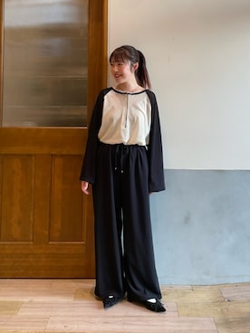 「CIAOPANIC TYPY（チャオパニックティピー）のアイテム（スラックス）」を使った、yukinoさん（レディース・155cm）の春コーディネート