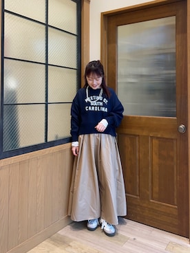 「アウターコーデ」｜「アイテム（スカート）」を使った、yukinoさん（レディース・155cm）の冬コーディネート