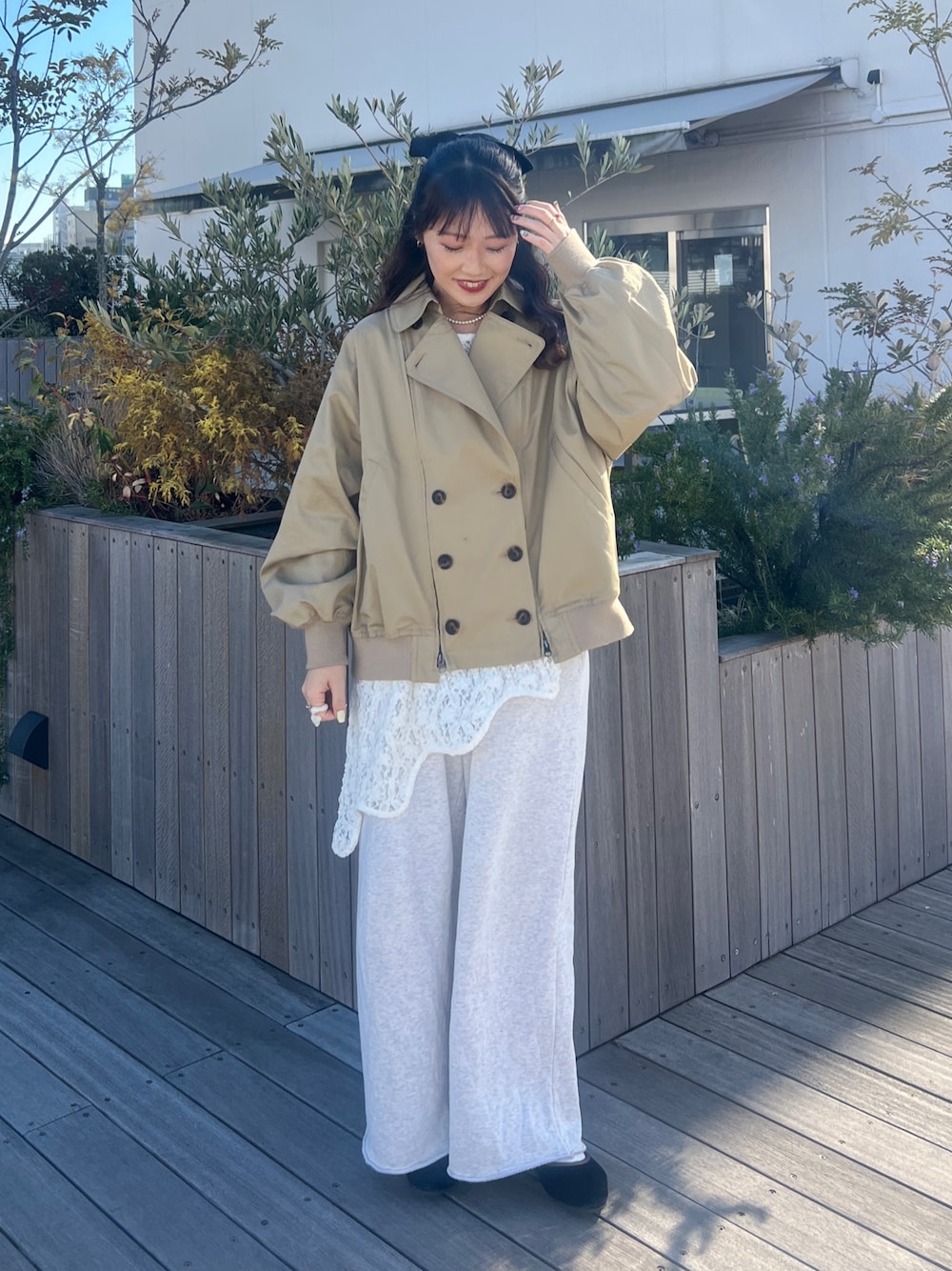 2WAY】ZIP切替トレンチコートを使った人気ファッションコーディネート