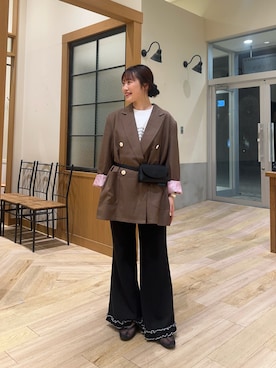 「アイテム（テーラードジャケット）」を使った、yukinoさん（レディース・155cm）の秋コーディネート
