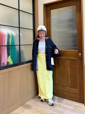 「イエベ」｜「アイテム（ニットキャップ/ビーニー）」を使った、yukinoさん（レディース・155cm）の春コーディネート
