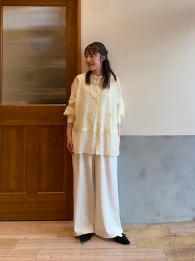 「CIAOPANIC TYPY（チャオパニックティピー）のアイテム（スラックス）」を使った、yukinoさん（レディース・155cm）の春コーディネート