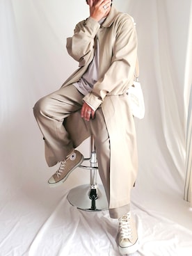 「stein（シュタイン）のアイテム（トレンチコート）」を使った、ARu.さん（メンズ・171cm）の秋コーディネート