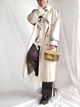 「stein（シュタイン）のアイテム（トレンチコート）」を使った、ARu.さん（メンズ・171cm）の秋コーディネート