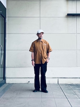 「schott（ショット）のアイテム（オールインワン・サロペット）」を使った、atsushiさん（メンズ・172cm）の春コーディネート