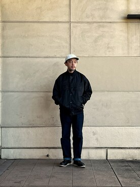 「schott（ショット）のアイテム（スタジャン）」を使った、atsushiさん（メンズ・172cm）の冬コーディネート