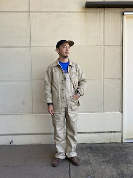 「schott（ショット）のアイテム（オールインワン・サロペット）」を使った、atsushiさん（メンズ・172cm）の夏コーディネート