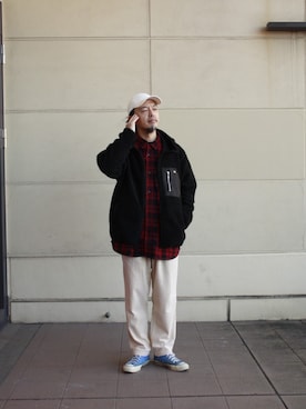 「チェック柄に恋してる」｜「アイテム（ブルゾン）」を使った、atsushiさん（メンズ・172cm）の秋コーディネート