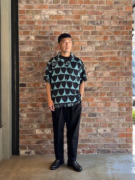 「schott（ショット）のSchott/ショット/TC DOUBLE PLEATED WIDE PANTS/2タック ワイドパンツ（チノパンツ）」を使った、atsushiさん（メンズ・172cm）の春コーディネート