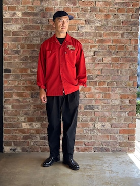 「schott（ショット）のSchott/ショット/TC DOUBLE PLEATED WIDE PANTS/2タック ワイドパンツ（チノパンツ）」を使った、atsushiさん（メンズ・172cm）の夏コーディネート