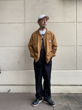 「schott（ショット）のアイテム（オールインワン・サロペット）」を使った、atsushiさん（メンズ・172cm）の秋コーディネート