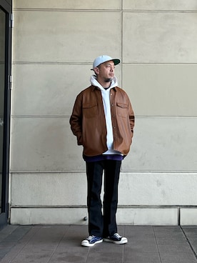「schott（ショット）のアイテム（その他アウター）」を使った、atsushiさん（メンズ・172cm）の冬コーディネート