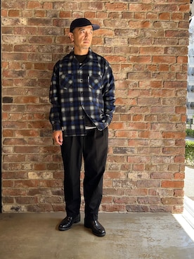 「schott（ショット）のSchott/ショット/TC DOUBLE PLEATED WIDE PANTS/2タック ワイドパンツ（チノパンツ）」を使った、atsushiさん（メンズ・172cm）の夏コーディネート