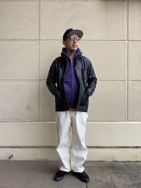 「schott（ショット）のアイテム（キャップ）」を使った、atsushiさん（メンズ・172cm）の秋コーディネート