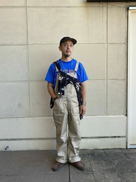 「schott（ショット）のアイテム（オールインワン・サロペット）」を使った、atsushiさん（メンズ・172cm）の夏コーディネート