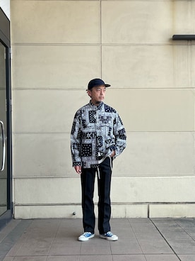 「schott（ショット）の【直営限定】Schott/ショット/MILITARY SLACKS/ミリタリースラックス（その他パンツ）」を使った、atsushiさん（メンズ・172cm）の春コーディネート