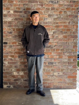「schott（ショット）のアイテム（ブルゾン）」を使った、atsushiさん（メンズ・172cm）の秋コーディネート