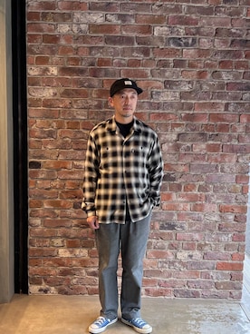 「schott（ショット）のSchott/ショット/TC DOUBLE PLEATED WIDE PANTS/2タック ワイドパンツ（チノパンツ）」を使った、atsushiさん（メンズ・172cm）の冬コーディネート