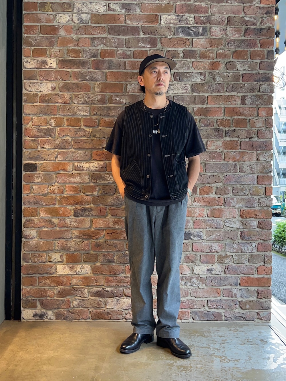 直営店限定 Schott ショット OLD HICKORY DENIM VEST オールドヒッコリー ベストを使った人気ファッションコーディネート