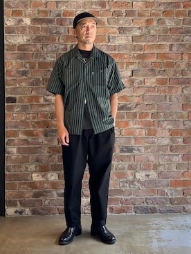 「schott（ショット）のSchott/ショット/TC DOUBLE PLEATED WIDE PANTS/2タック ワイドパンツ（チノパンツ）」を使った、atsushiさん（メンズ・172cm）の春コーディネート