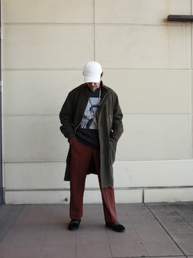 「schott（ショット）の【直営限定】Schott/ショット/MILITARY SLACKS/ミリタリースラックス（その他パンツ）」を使った、atsushiさん（メンズ・172cm）の冬コーディネート